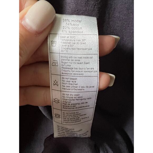 Skunkfunk Women's V-Neck A-Line Mini Dress 3/4 Sleeve Blue Purple Size 5 (XL) - Picture 8 of 11